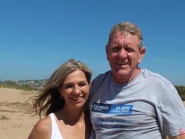 Grant Blakeway with his wife, Adri at the recent beach cleanup near Beachwood Mangroves.