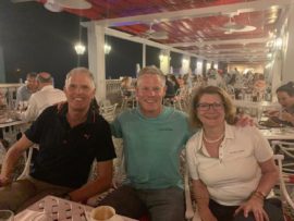 Gords Reid recently had dinner with Gerhard and Monika Huber and his family who miraculously survived a plane crash in Danville Avenue in Durban North in 2005. Reid and the family also paged through a book documenting what happened on that faithful day in August.