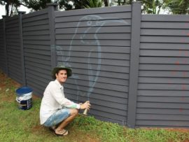 Artist Giffy Duminy shows off his impressive mural done on the walls around the Durban North swimming pool recently. The 25-year-old was commissioned to the project by Enviro Fixers-Durban North.