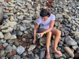 Sarah Ferguson said several of the beaches around the island were littered with plastic.