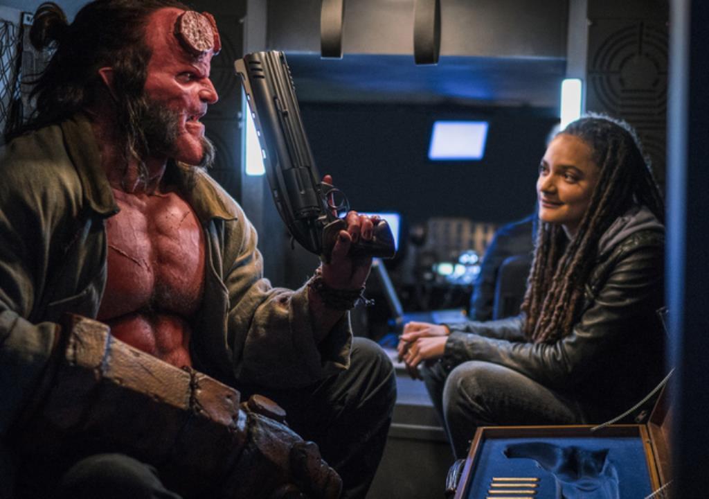 Hellboy stars, David Harbour and Sasha Lane.