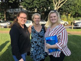Eranee Morgan, with mom and daughter, Lisa and Shannen Ferreira at the Sunningdale voting station.