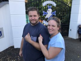 Darren Geldenhuys and Roxanne Geldenhuys proudly show their mark.
