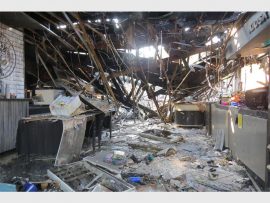 The aftermath of the devastating fire taken from the front of the store.