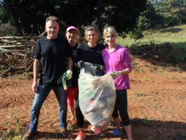 Anton Koch, Carri Lambert, Mellany Lambert and Kim Price were hard at work cleaning various sections of the Bridgevale Valley Park on Saturday.