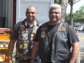 East Coast Motorcycle Club members, Viven Bandiah and Pravesh Ramfol.