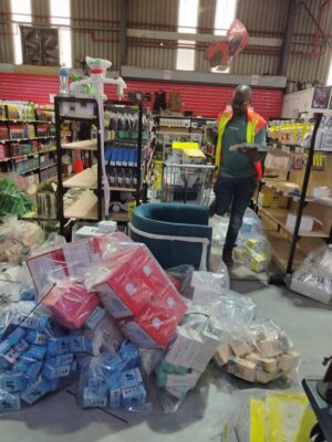 Hundreds of fake items found during the raid. PHOTO : Facebook (Durban Metro SAPS)
