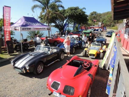 Sports and Specials line up outside Spiller's Wharf, venue for the four-day Heritage Festival.