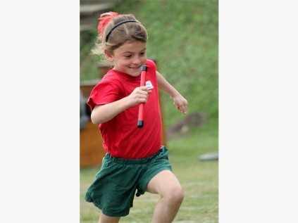 Sarah Weber from Leopard enjoys giving it her all in the relay.