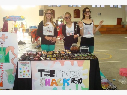 Sinead Hook, Savannah Gove and Kathleen Goodhead at ‘The Mischief Shack’ which offered all sorts of prank-filled surprises.