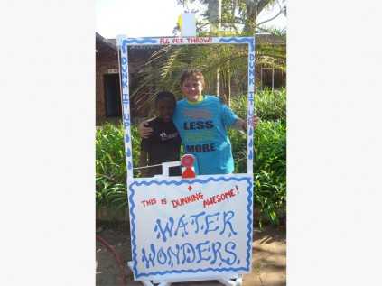  Sihle Nogwaza and Jarod Jacobs proudly man their water-dunking game 'Water Wonders'.