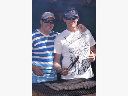 Braaiing mouth-watering boerewors are Neil du Plessis (left) and Joffre Hannaway of Uvongo. 