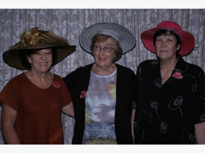 Showing off their elegant hats at the Stonecroft Ministries' meeting are (from left) Lucy Myburg of Shelly Beach, Liz McAllister of Umtentweni and Audrey Arnesen of Melville.