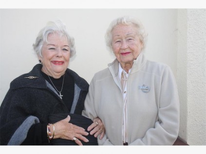 Bunty Webster (left) and Bae Down are geared up for a jazzy afternoon at Azalea Hall last Sunday.