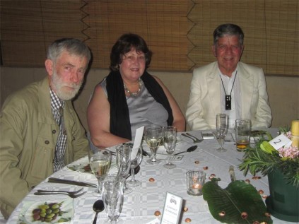 Enjoying the centenary dinner are (from left) Rod Fletcher, Debbie Fletcher and Paul Grutter.