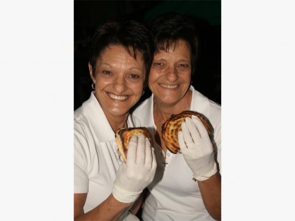 Selling  refreshments are Rita Visser (left) and Marie Jansen of Margate. 