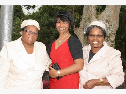  Supporting the spring high tea are (from left) Princess Cele of Gamalakhe, Sagree Naicker of Albersville and Evelyn Duma of Gamalakhe. 