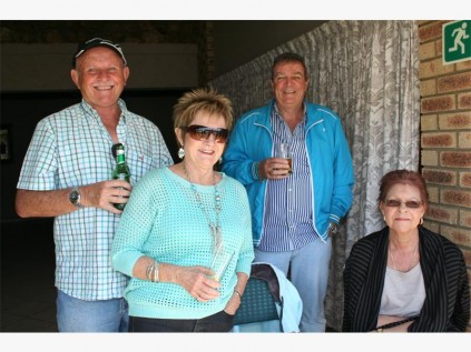 Praising the cyclists on a job well done are (from left) Tony Fairbairn, Jay and John Beekman and Krysia Fairbairn.