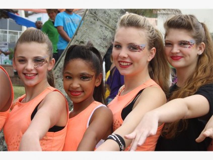 Dancers from In Motion Dance Studio (from left) Madison Venter, Jordan Frost, Danielle Helberg and Amber Mostert entertain.