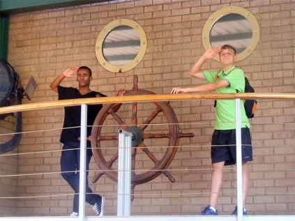  A salute from Sheppie High pupils Mac Mbali and Robert Schnackenberg on their history tour recently.