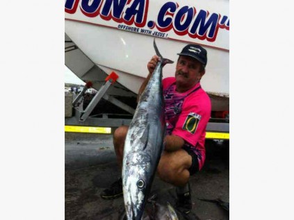 Mike du Toit with the first wahoo of the season caught last Sunday off his boat Tuna.Com