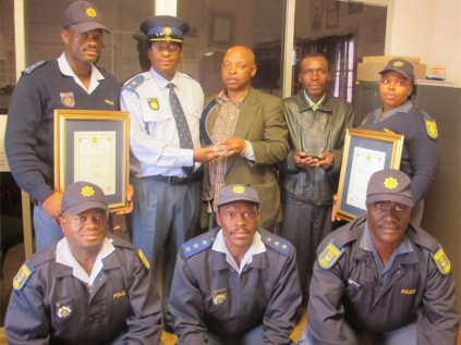St Faiths Police station received awards at the the Provincial Commissioners awards function in Durban recently. The station won Best Lieutenant Colonel Station overall and Best Lieutenant Colonel Station in Crime Prevention. Proud of their achievements are (back, from left) Captain Justice Cele (Vispol commander), Lieutenant Colonel Lindelani Ngcobo (station commander), Mandla Cele (CPF chairman), Muziwakhe Mthembu (CPF deputy chairman), Constable Zithobile Maphumulo; (front) Warrant