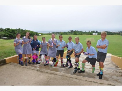 Southcity crazy socks winners (from left) Bridgette Flowerday, Jenavive Olivier, Caitlyn du Preez, Sinead Petit, Caylee Botha, Sean Bouwer, Zach Simpson, Reece du Toit, Luke Mundell and Damien le Roux all had a lot of fun with this project.