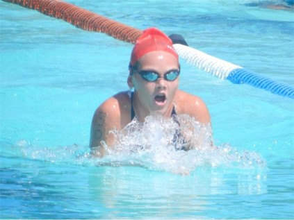 Creston swimmer, Samantha Labuschagne, struts her stuff at Ashton International School in Ballito, achieving many wins and places. 