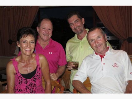 The Afro Scots enjoy winning the Southbroom International Shoot Out. They are (from left) Janet Humphrey, Gary Purtell, Mike 'Zorro' Anthony and Colin McKay. PHOTO BY SHEENA JAMES