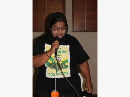 ANC candidate Jameela Ismail takes questions from the community at the meeting held at the Port Shepstone Country Club last Wednesday.