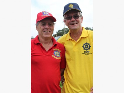 Members of the Southport Community Safety Organisation, John Irven (left) and David Black, take part in a walk last Saturday.