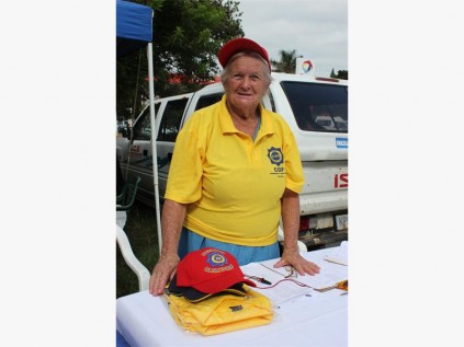 Sheila Nel gets ready to walk in Southport last Saturday.