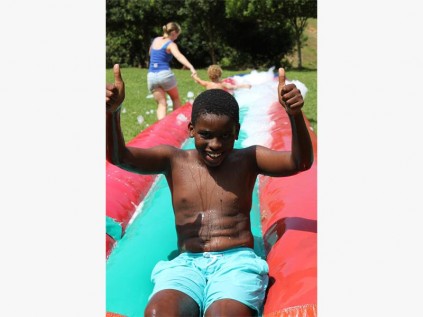 Athi Sima has fun at Silver Oaks in Bushy Vales last Saturday.