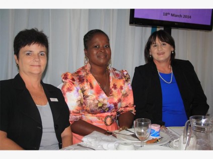 At the post-budget business breakfast meeting held at Kapenta Bay Hotel are (from left) Marilyn Nielson, Sthembile Zondo and Melita Strachan.