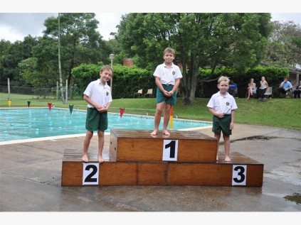 Izotsha junior primary pupils (from left) Troy Gill, Cade van Tonder and Cegan Verster performed extremely well at the recent championship gala.