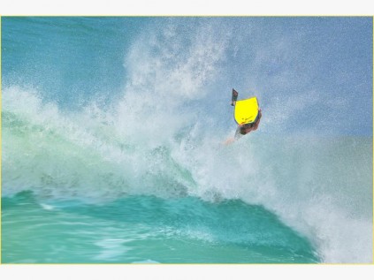 Making the most of the big surf.