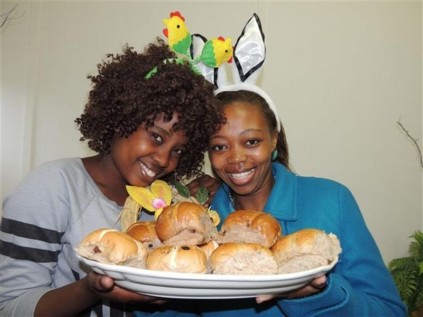 Fundi Mzobe (left) and Precious Jili look forward to the annual Easter taste test.