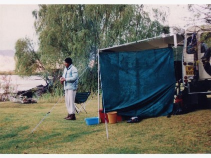 Our camp at cold, rainy Richtersberg.