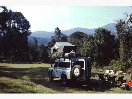 Our mobile home for our two-month African trip, set up at the pretty Zomba Plateau campsite in Malawi.