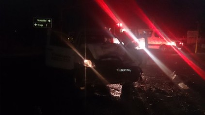 The mangled wreckage.