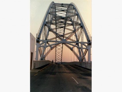 Birchenough Bridge, spanning the Savi River near Chipinga, at sunset.