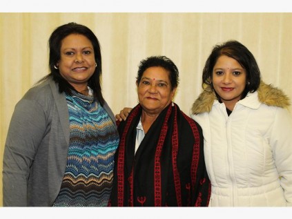 Marburg residents (from left) Shamila Clothier, Santhee Sadev and Kajal Bansee. 
