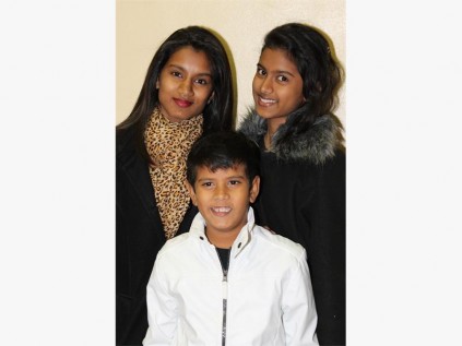 The Manawer family of Marburg, (from left) Shiksha, Akira with Uday in front.