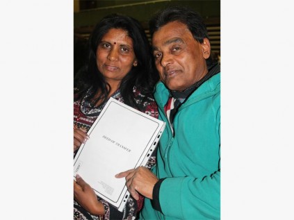 Vasintha (left) and Mariemuthu Moodley of Marburg are excited that their house is now officially theirs.