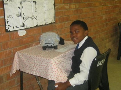 Pupil Mnqobi Nyawo of Merlewood Primary entered the schoo's internal science expo and will represent the school at the Regional Science Expo in Harding during July.