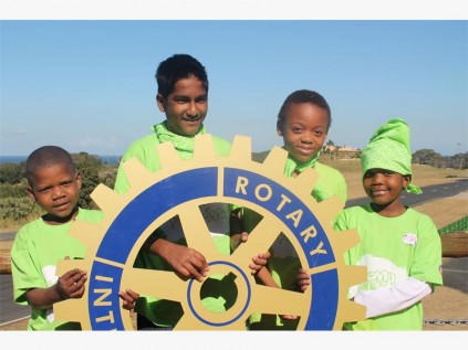 At the Just Footprints Foundation camp are (from left) Thabiso Mdluli, Trevor Singh, Anele Msimang and Olwethu Zuma.