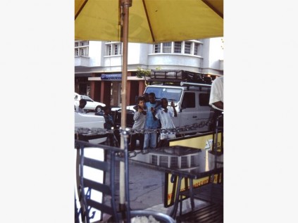 Youngsters offer to watch our vehicle while we enjoy a coffee at a pavement cafe.