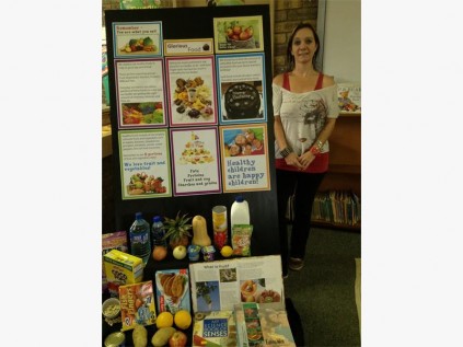Ashley Mitchell recently revamped the school library and displays some of the beautiful boards created to encourage reading.