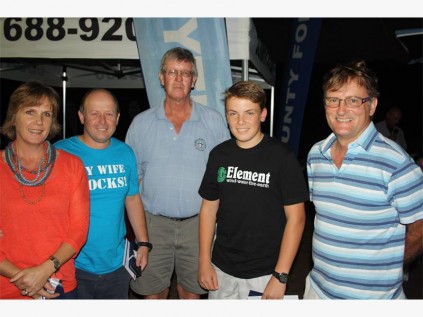Phil Hawke (right), the headmaster at Creston College, congratulates the winners of Creston's recent golf day at Port Shepstone Country Club, (from left) Marina McGregor, Tim McGregor, Johan Pretorius and Stewart McGregor.