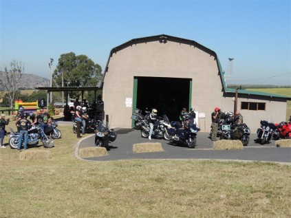 Visiting bikers at the Rust Bucket Oribi Engine Museum.